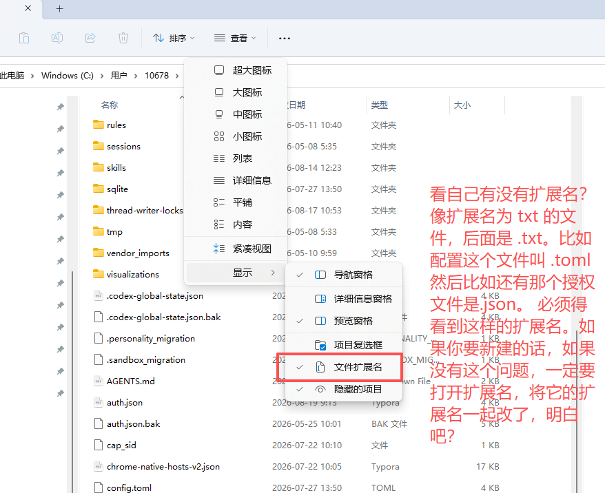新建 Codex 配置文件